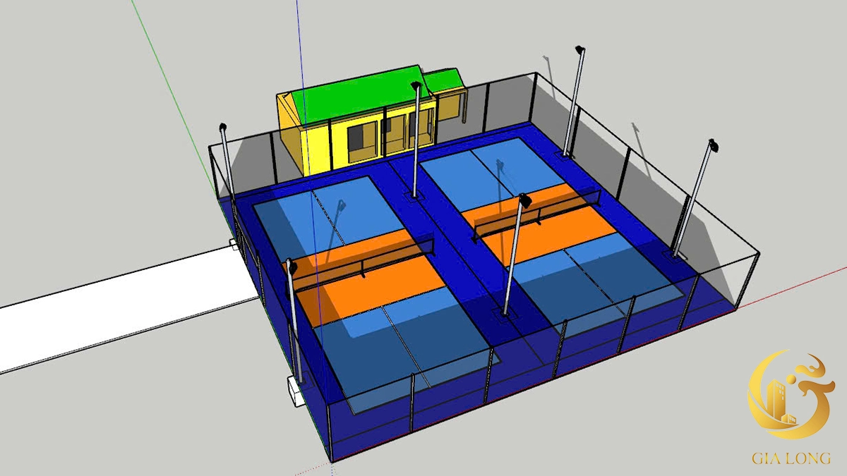 Bản vẽ phối cảnh sân Pickleball