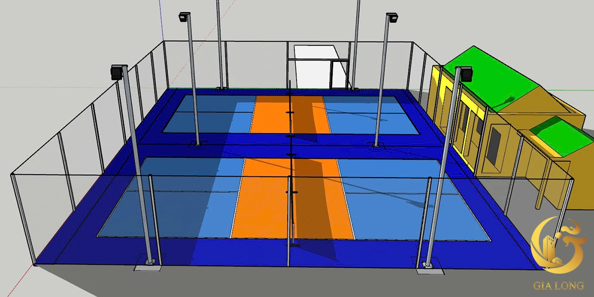 Bản vẽ phối cảnh sân Pickleball
