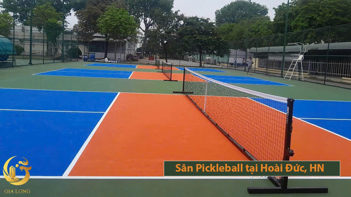 Dự án thi công sơn sân Pickleball tại Hoài Đức, Hà Nội. Được Gia Long hoàn thành vào tháng 6-2025